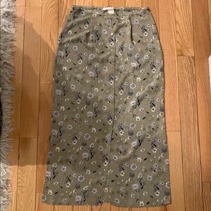 Max Studio Floral Midi Pencil Skirt with Slit